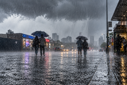 Red warning rain