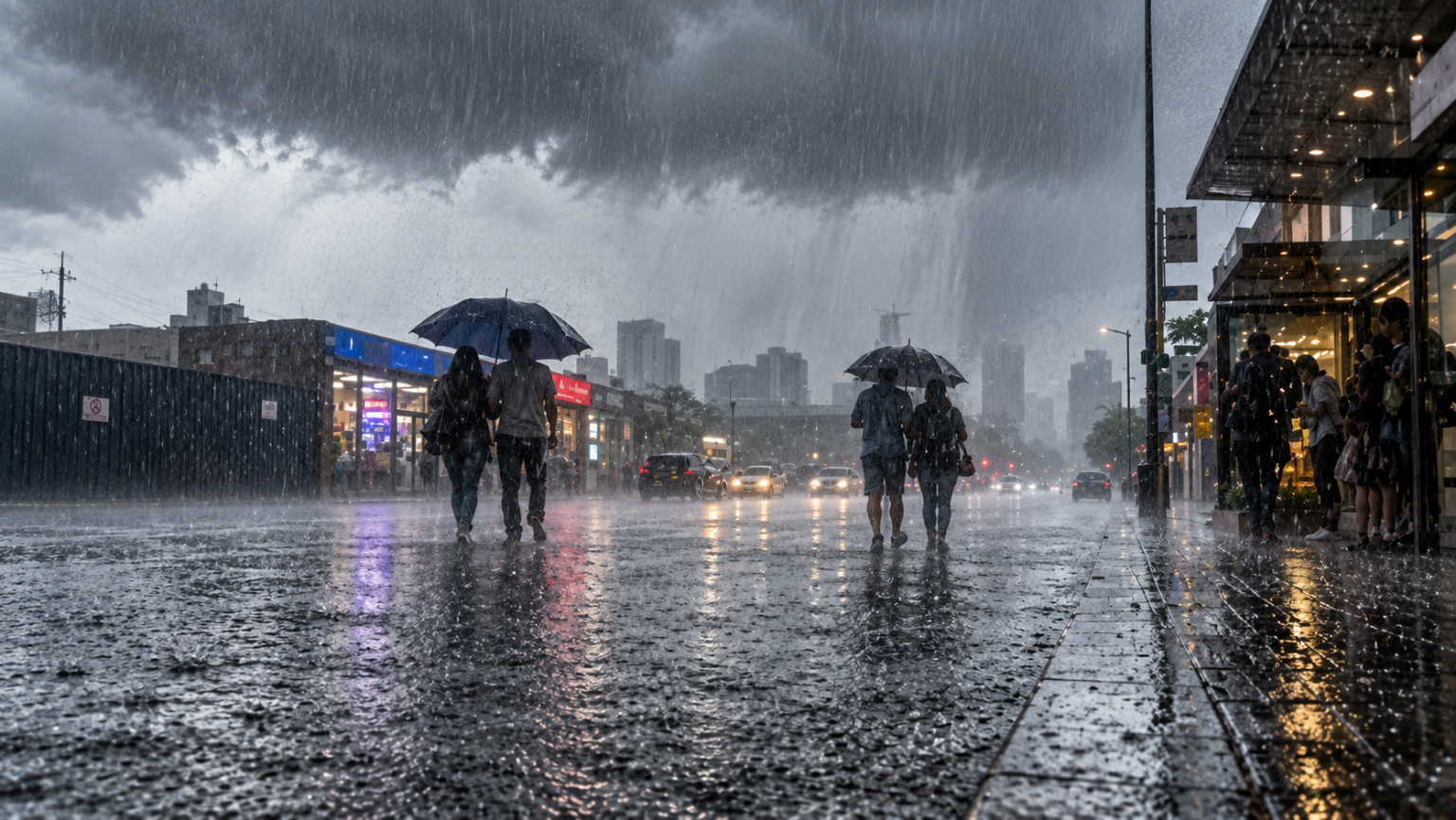 Red warning rain